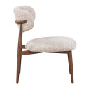 Lounge Chair Soke Japandi Stil Metallgestell Holzoptik dunkelbraun