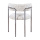 Art Deko Stuhl Stoff Maze Beige Metallgestell poliert