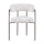 Art Deko Stuhl Stoff Maze Beige Metallgestell poliert