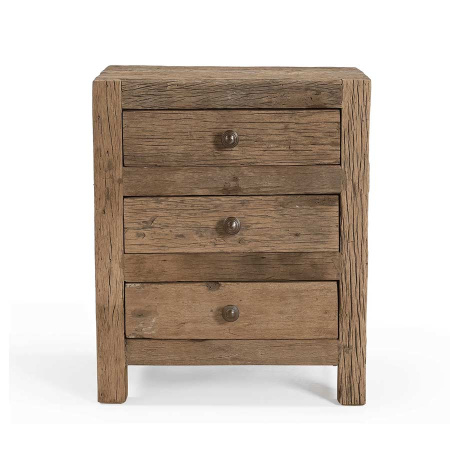 Kommode Rook altes rustikales Holz 3 Schubladen