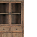 Vitrine Rook altes rustikales Holz 4 Türen 2 Schubladen
