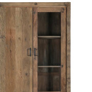Vitrine Rook altes rustikales Holz 3 Türen 3 Schubladen