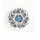 Druckknopf Aufsatz Top Blume mit blauen Zirkonia
