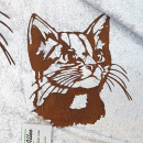 Katzenkopf Metall Edelrost Wandbild Katze