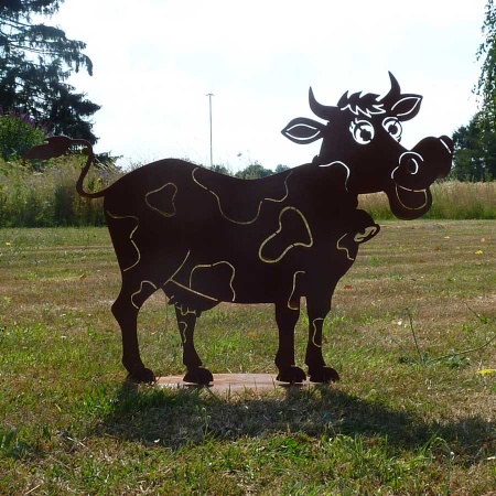 Rost Deko Kuh Gartenfigur Rind Metall @