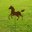 Großes Pferd Metall Garten mit 100 cm Bodenstecker