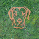 Labrador Kopf Metall Deko Figur Retriever