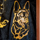 Kopf vom Schäferhund aus Metall als Dekofigur Wandbild