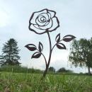 Metall Rose rostig mit Standfuss