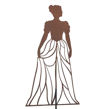 Design Rankhilfe Metall Figur Frau mit Kleid 170 cm