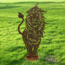 Löwe Deko Figur Rost Garten 100 cm hoch