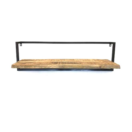 Massivholz Regalbrett mit Stahlrahmen industrial Wandregal 100 cm