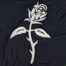Riesige Edelstahl Rose als Wanddekoration