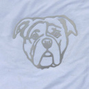 Bulldogge Edelstahl Dekofigur Wandbild