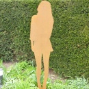 Figur Frau 165 cm mit Bodenstecker 5 mm Corten