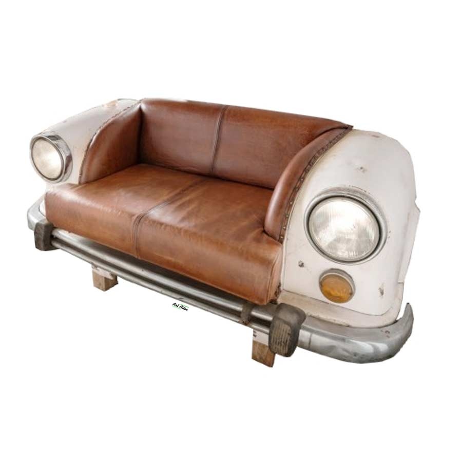 Couch Landhaus Stil weiss Vintage Leder Autofront kaufen