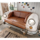Couch Landhaus Stil weiss Vintage Leder Autofront
