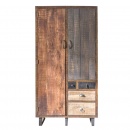 Kleiderschrank Vintage Holz Multy 195 cm mehrfarbig