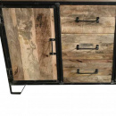 Industrial Sideboard Holz geb&uuml;rstet Metall 150 cm