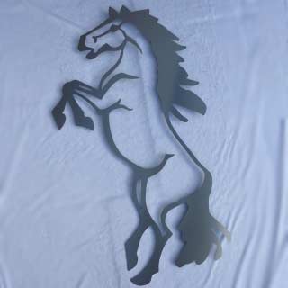 Edelstahl Pferd Wanddeko Hauswand Silhouette